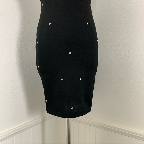 Vintage Moda International 90s Y2K Studded jeweled crystal Bodycon Mini Dress XS - Picture 15 of 16